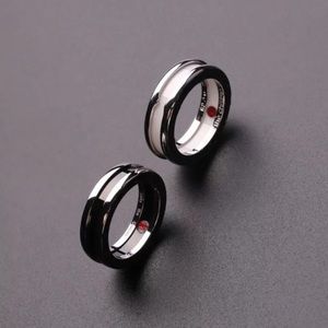 BV Wide Ceramic White Titanium No Scratch Stone Ring